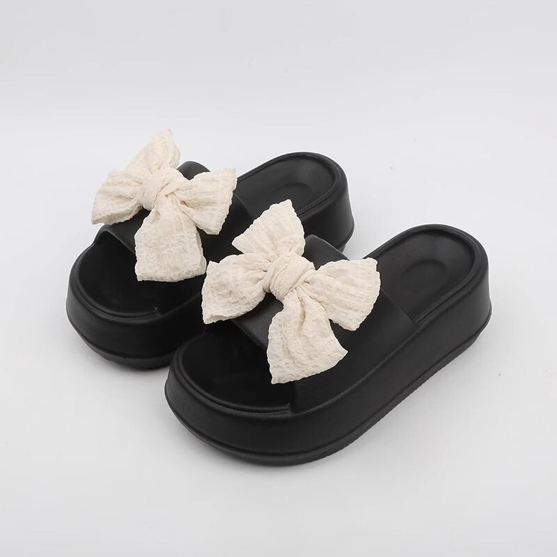 Bowknot Platform Thick-Soled Slippers for Women, Summer 2025 New Style, Outdoor Wear, Ultra-Comfortable Eva Home Sandals Bowknot Platform Thick-Soled Slippers for Women, Summer 2025 New Style, Outdoor Wear, Ultra-Comfortable Eva Home Sandals