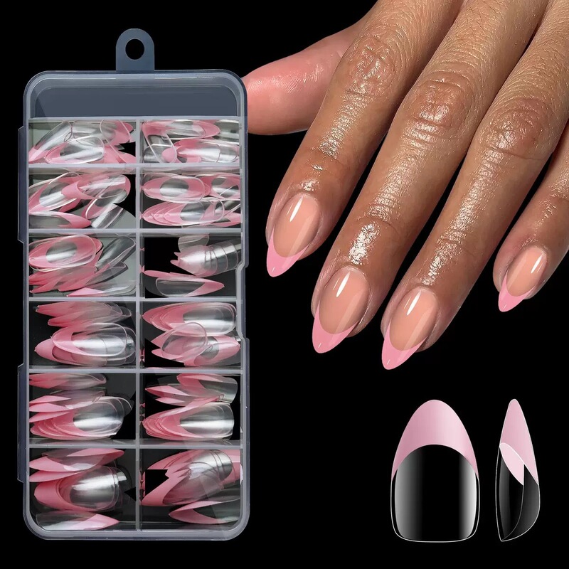 High Quality 120Pcs Factory Professional Seamless Gel Nail Tips Full Cover Acrylic French Nail Art Artificial