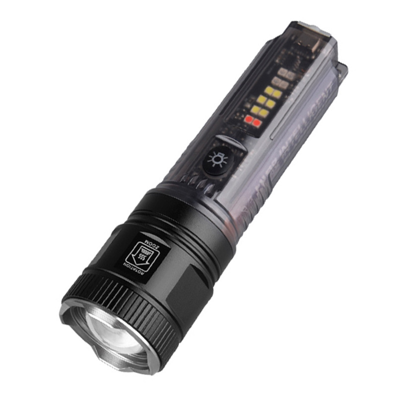 Nueva linterna láser blanco al aire libre multi-función solar linterna recargable súper brillante Prevención de tiro largo