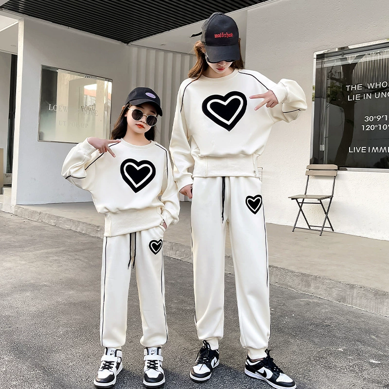 Spring autumn sweatshirt for leisure, set, family style, 2023