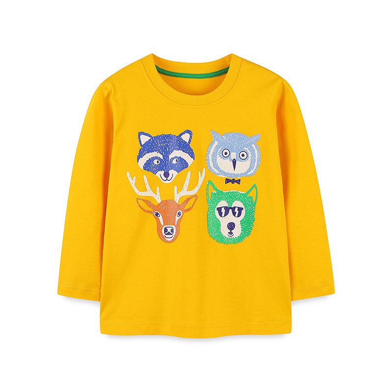 Suministro transfronterizo de 25 nuevos productos de otoño para niños pequeños, camisetas de manga larga, camisetas básicas de algodón de punto con estampado de dibujos animados para niños. image 7