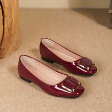 R 35530 Square Buckle Flat Square Shoes ����ƽ�׷�ͷ��Ь