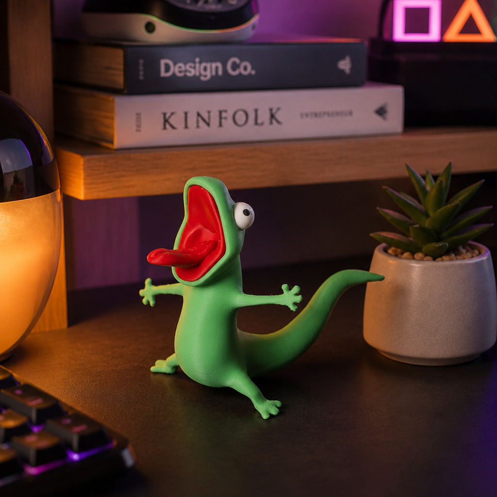 Adorno de Lagarto 3D de PLA Descompresivo para Escritorio