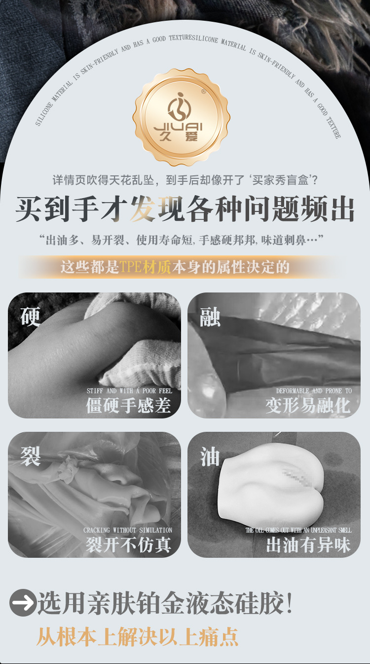 Jiuai Silicone Half-Body Masturbator Manual Single-Channel Adult Toy — detail image 20
