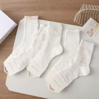 一体机袜子女春夏韩版女士中筒袜ins潮休闲网眼透气袜子小清新袜
