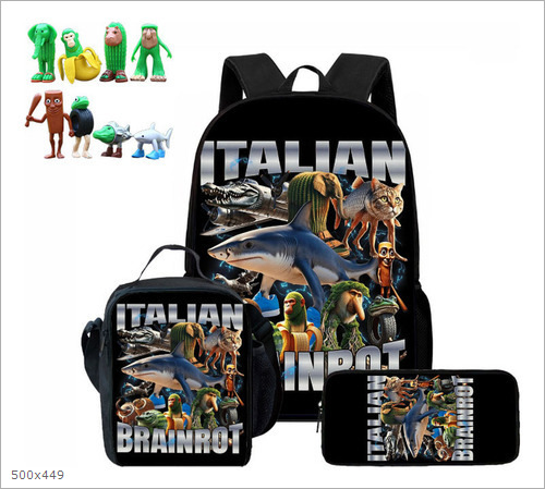 Nuevo producto transfronterizo Italian Brainrot Mochila con estampado digital