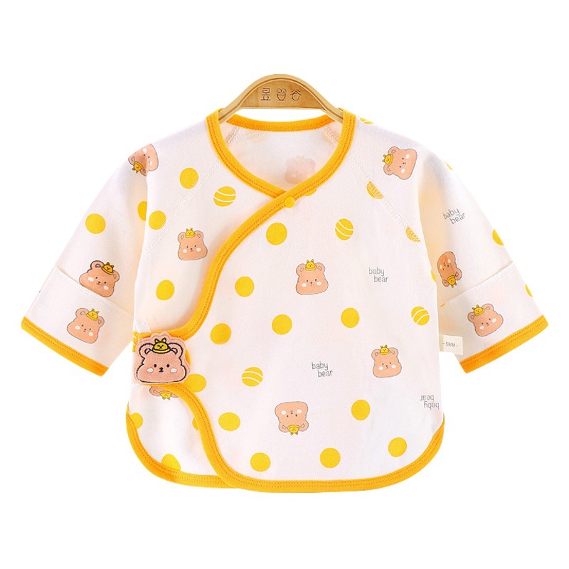 Newborn baby pure cotton boneless half back clothes baby class A single top four seasons pending delivery monk clothing infant clothes