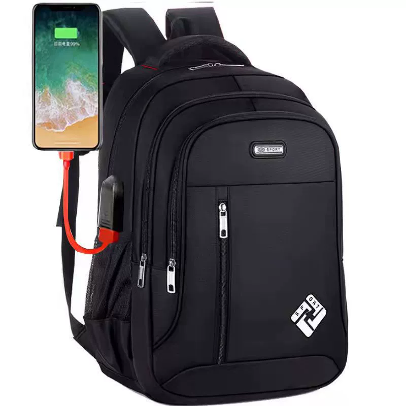 Capacious School Backpack, Korean Style, Laptop Compartment, USB Strap, Multiple Colors
