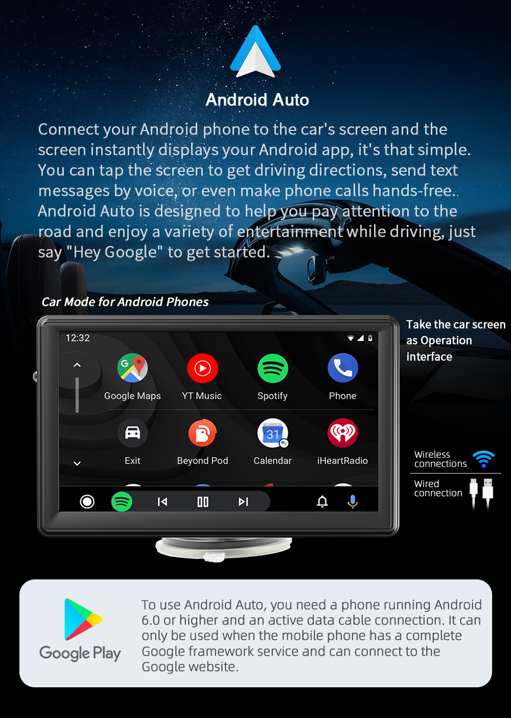 Cross-Border Source 7inch Portable Wireless Carplay Bluetooth Car Mp5 Player Radio Card-Inserting Main Unit