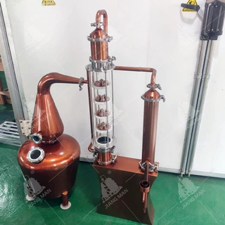 50升组合蒸馏酿酒设备 全紫铜蒸馏器 精油纯露萃取器
