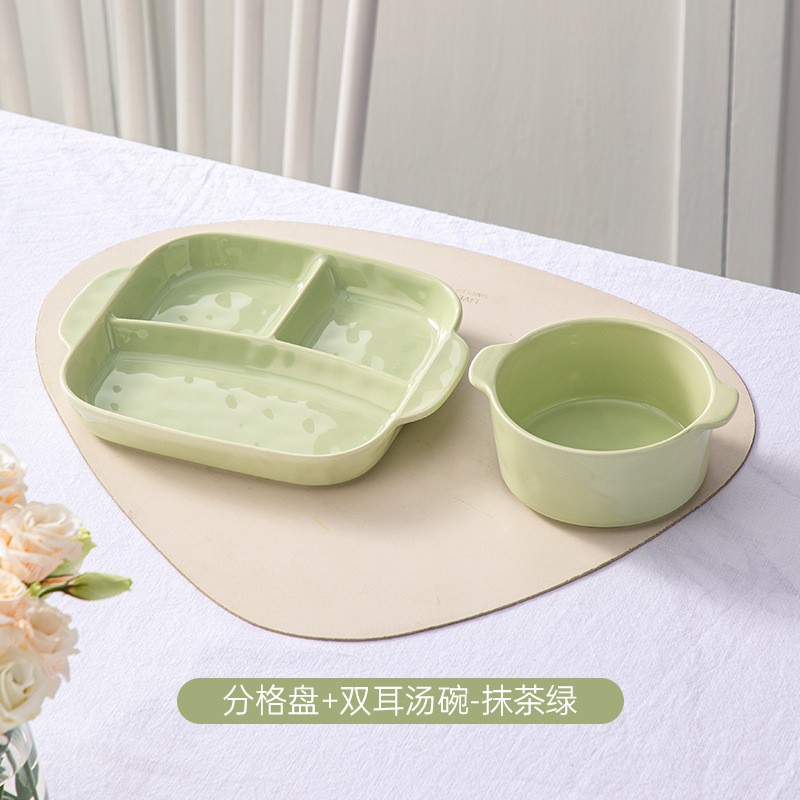 Inswind Plato de cerámica nuevo tipo 211 plato de cerámica de tres grasa plato de cerámica de plato para adultos una sola mesa