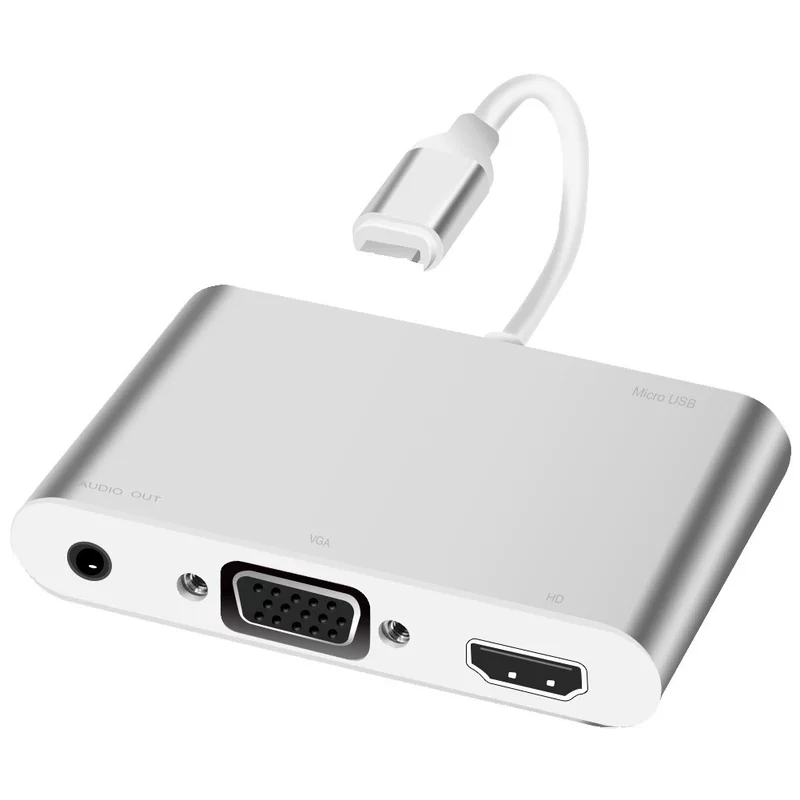 Подходит для Apple смартфона адаптер Type-C на HDMI+VGA, зеркирование экрана, конвертер X6L-2 P32