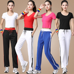 Yang Liping Square Dance Clothing Set Round Neck Short Sleeve Slimming Dance Wear Fitness Wear Team Dance Wear