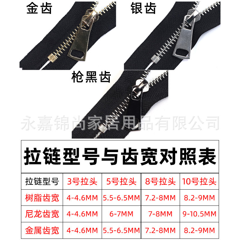 5番金属閉鎖銅歯ファスナー黒色高級ブリーフケースポケット滑り止めショートファスナーチェーン|undefined