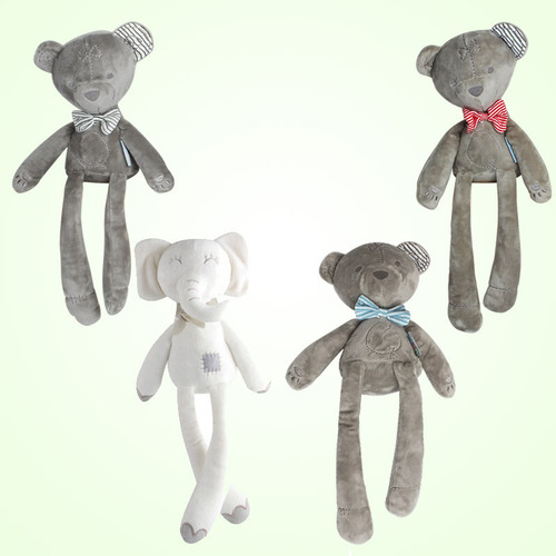 BBSKY Baby Sleeping Doll Plush Doll Toy Bow Soothing Doll Bear