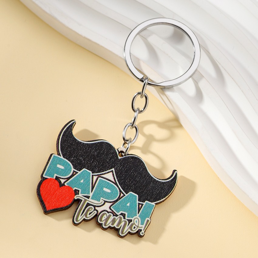 Modern Style Letter Wood Father'S Day Unisex Keychain display picture 10