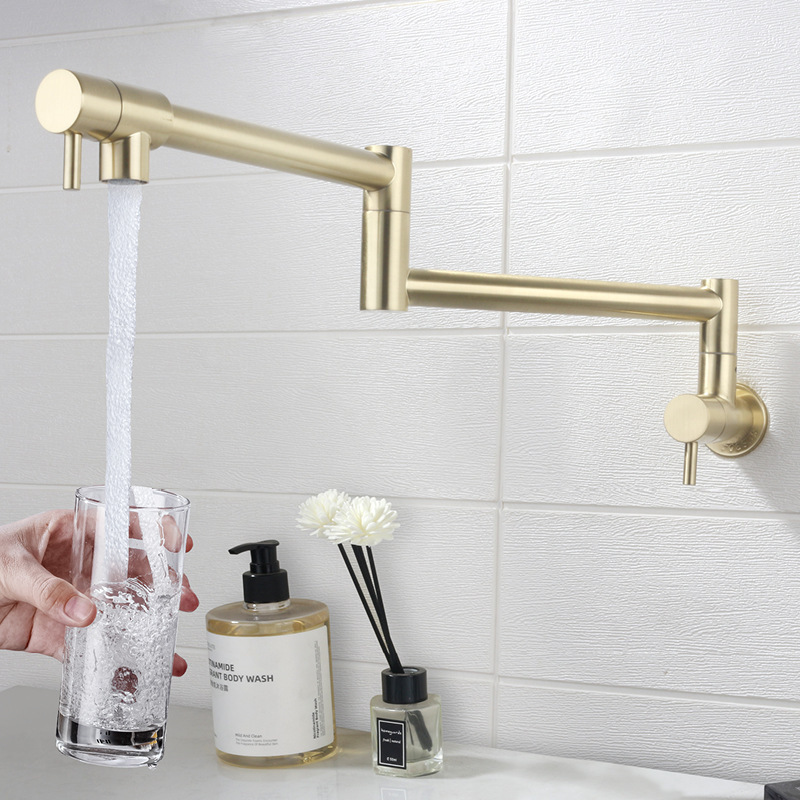 Kitchen Folding Single Cold Water Faucet with Double Switch, Bathroom Sink with Rotatable and Extendable Sink, Mop Sink Faucet Kitchen Folding Single Cold Water Faucet with Double Switch, Bathroom Sink with Rotatable and Extendable Sink, Mop Sink Faucet