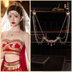 異域風情頭飾漢服古風髮飾女氣質額飾新娘頭鏈拍照道具水晶眉心墜