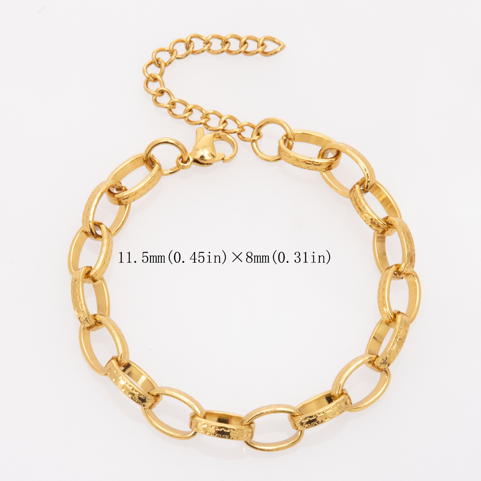Gold Phoenix Pattern Titanium Bracelet For Women Hip Hop Style_voghion.com