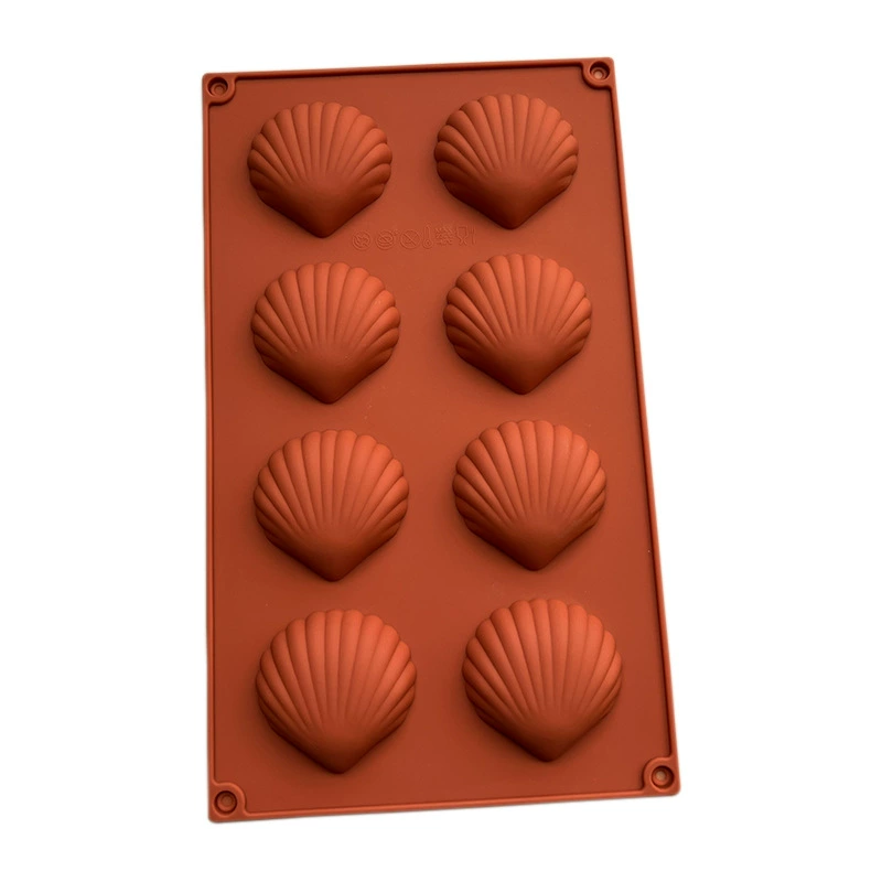 Силиконовая форма для печенья Мадлен Shell Cake Mold, 8–15 секций, гибкий противоскользящий лоток 29×17×1.7 см