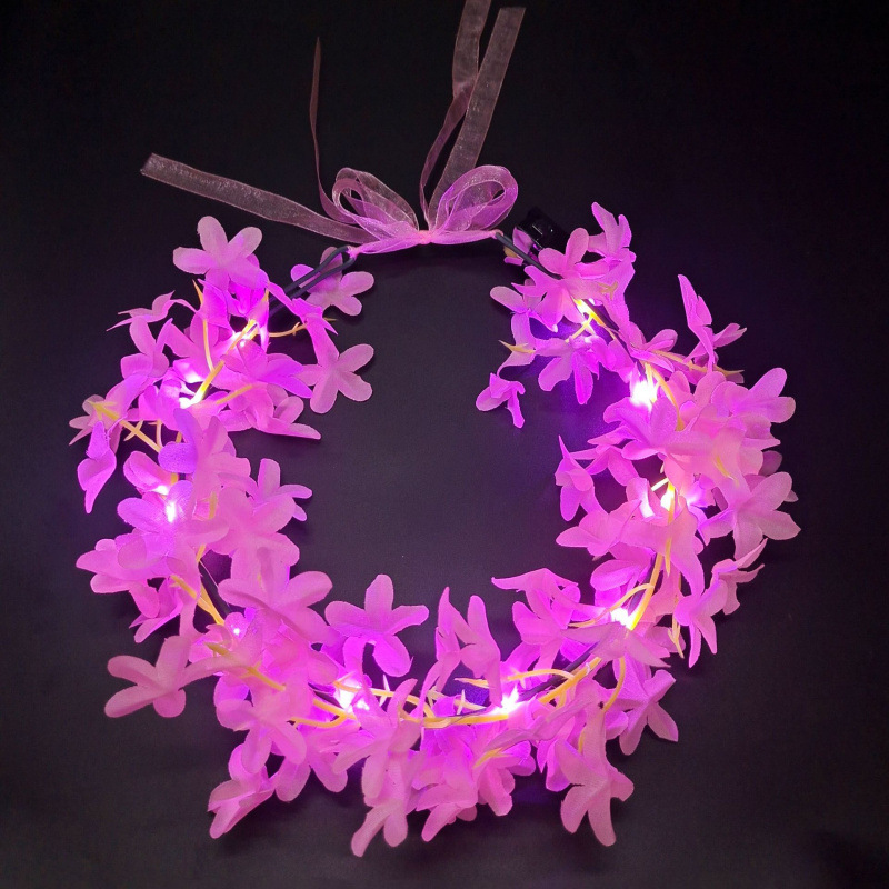 Guirnaldas luminosas transfronterizas Hawaian Hairband Scenic Spot Night Market Plaza mejor vendida transfronterizas Fabricantes de anillos al por mayor