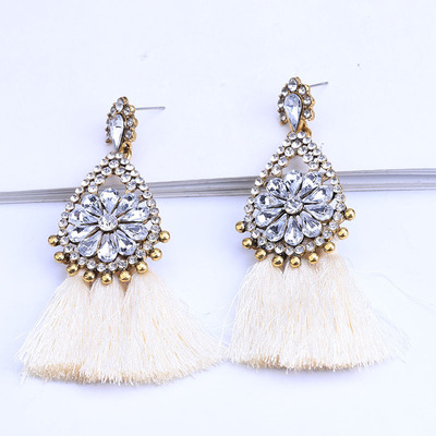 DH2022 Big new pattern tassels Earrings personality Europe and America fashion Ethnic style alloy Ear Studs Cross border Earrings