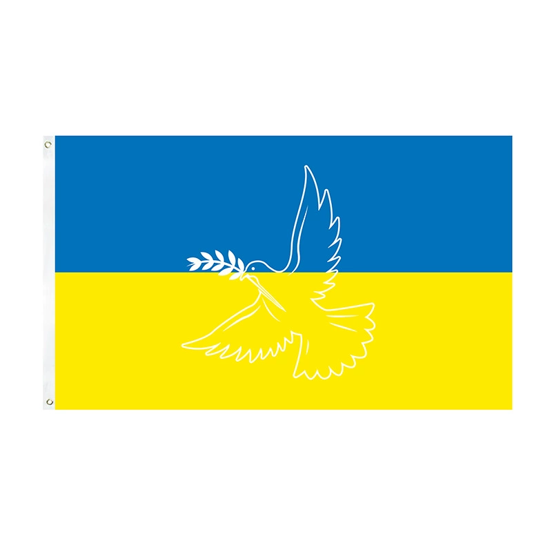Украинский флаг и флаг мира, флаг мирной голубки, флаг 90×150, обработка кастомизации для нанесения
