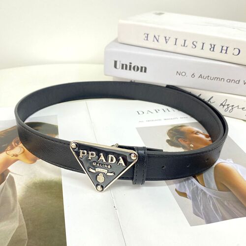 New fashion trend luxury style black triangle letter buckle women's belt accessories jeans suit pants leather belt 