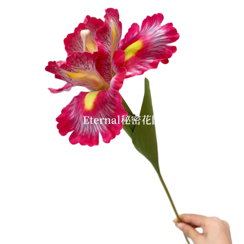 新款爱丽丝鸢尾花仿真花油画梵高色客厅摆设装饰假花插花婚礼配件|undefined