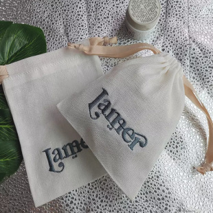 Manufacturer Wholesale Drawstring Linen Embroidered Drawstring Flap Pocket Pants Cotton and Linen Cotton Bag Jewelry Packaging Bag Storage Printed Logo