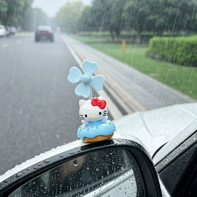Cartoon donut KT cat Car ornaments - 1-blue-donut-shaped-hello-kitty-windmill-glue-included