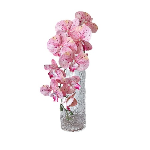 9-head 3D Phalaenopsis artificial flower film feel fake flower wedding home flower arrangement wedding wedding room layout decorative flowers