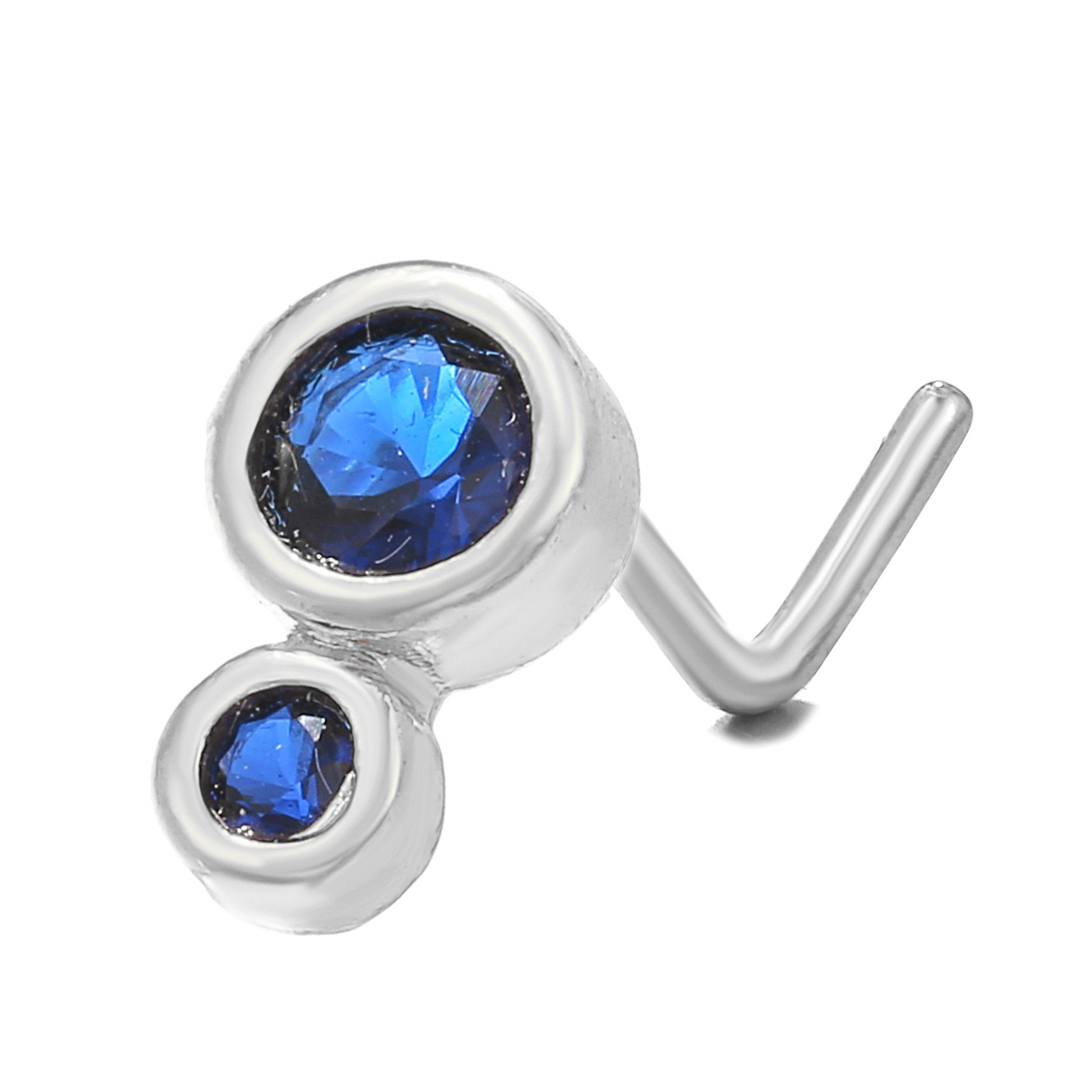 Geometric Zircon Nose Stud In Copper Colour Micro Inlaid Design_voghion.com