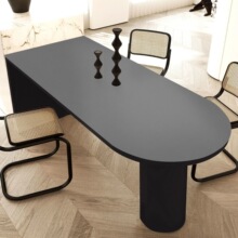 纯色感弧形半圆岛台餐桌垫防水防油椭圆形桌布可擦洗半圆桌垫