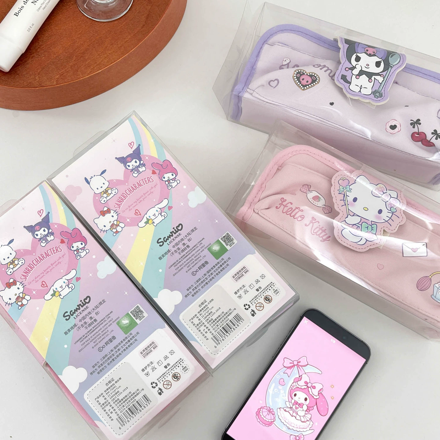 Sanrio Hello Kitty, оригинальная мультяшная косметичка-органайзер