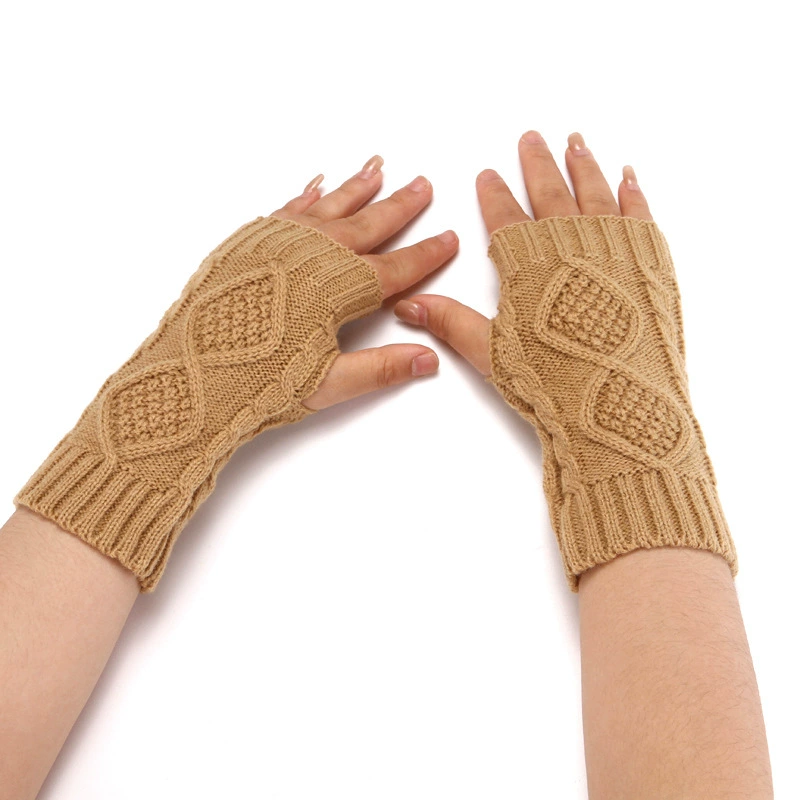 Knitted gloves, winter woolen demi-season keep warm set for beloved, (Cross-border trading), fingerless