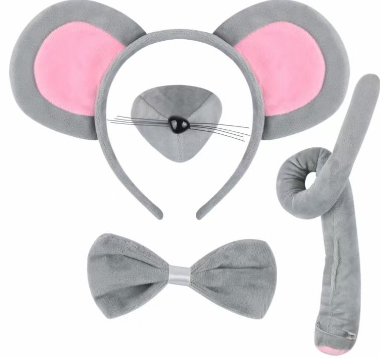 Halloween Cosplay Set di orecchie e coda di animali leone mucca giraffa procione cerchietto coda accessori per capelli copricapo fatto a mano pezzo unico_voghion.com
