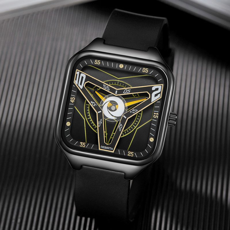 Moda gran dial temperamento hombres y mujeres reloj personalidad dominante neutral reloj de cuarzo hombres correa de silicona negra