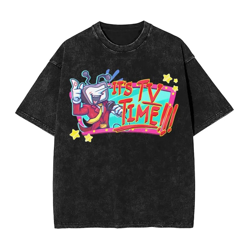 Vintage Clothing: This Is a Men's Printed T-Shirt with a Fashionable and Fun Tv-Themed Design, Washed-Out Tv Graphic Hip-Hop Style Vintage Clothing: This Is a Men's Printed T-Shirt with a Fashionable and Fun Tv-Themed Design, Washed-Out Tv Graphic Hip-Hop Style