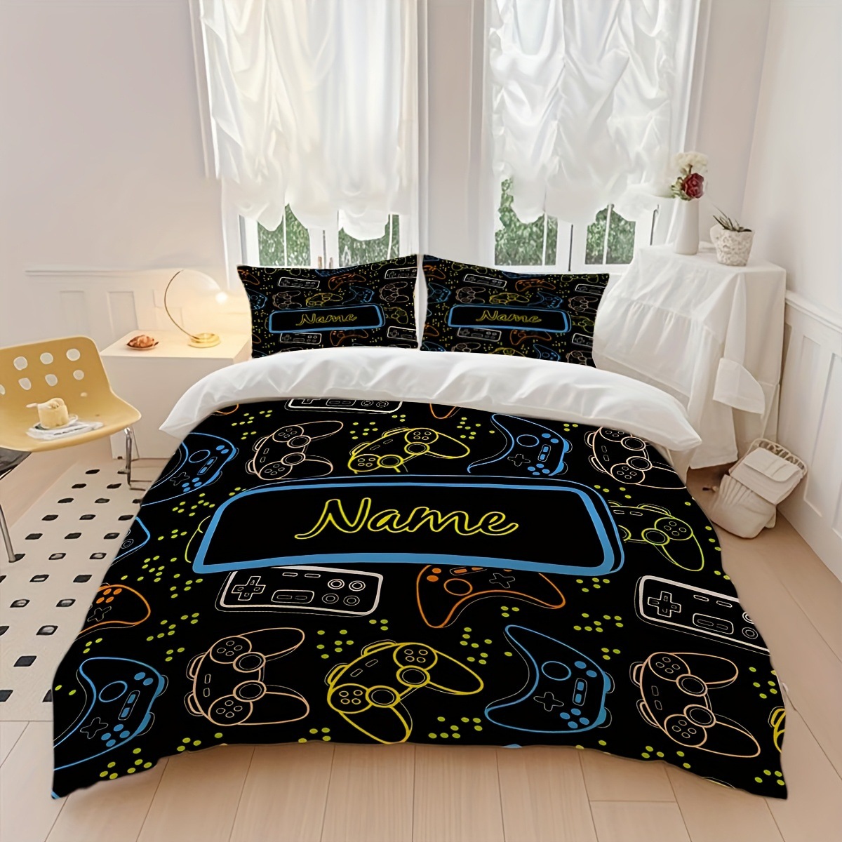 Textil doméstico transfronterizo molienda digital impresión quilt kit mango de juego fuente de fábrica graffiti llevar TEMU / JIT