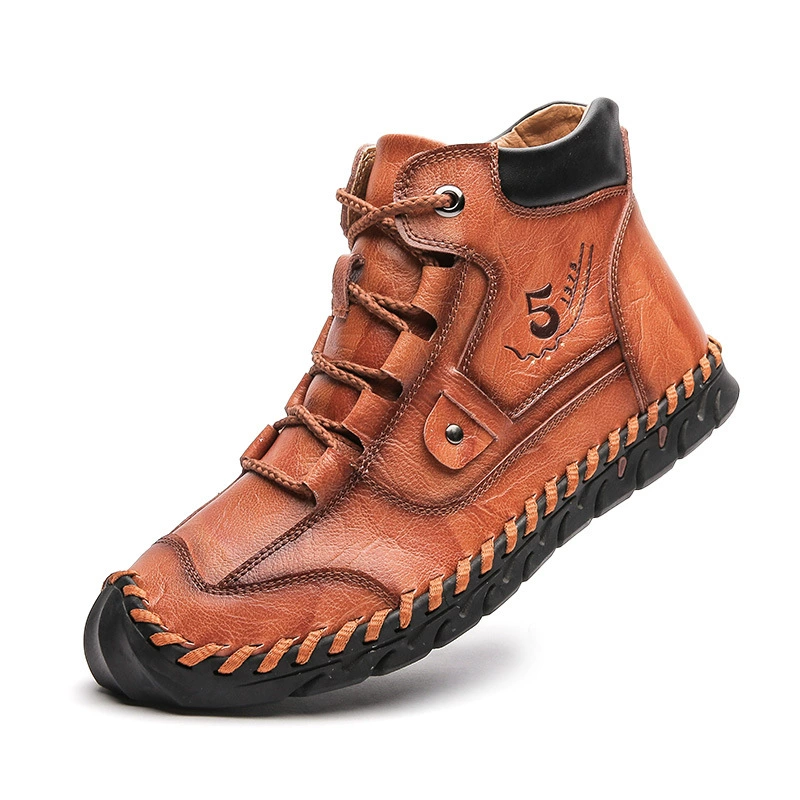 Осенне-зимняя мужская обувь, повседневная обувь, кожаные сапоги, дышащая обувь больших размеров, мужские сапоги на флисовой подкладке, модная обувь для внешней торговли, мужская обувь