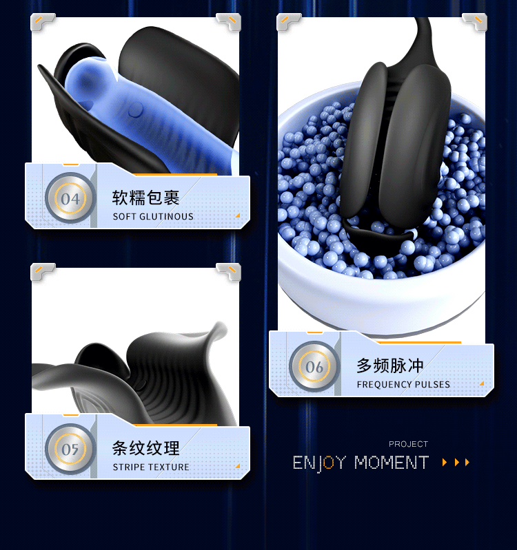 Electric Shock Glans Trainer Masturbator, Automatic Vibrating Silicone Stroker for Men — detail image 2