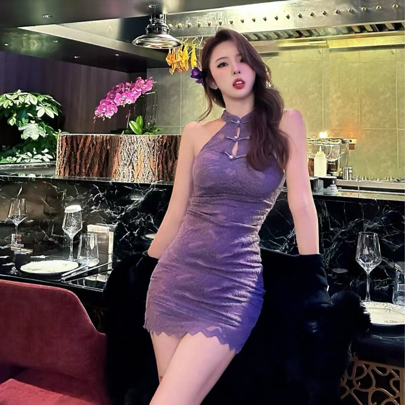 Taojiyun Top Pick! New Chinese Style Off-Shoulder Sexy Dress, Autumn/Winter New Arrival, Lace Slim Fit Bodycon Skirt - Taojiyun daigou | Taiwan consolidation | Alibaba (1688) product purchasing | China product purchasing | China goods purchasing | China goods daigou | Gather and Transport