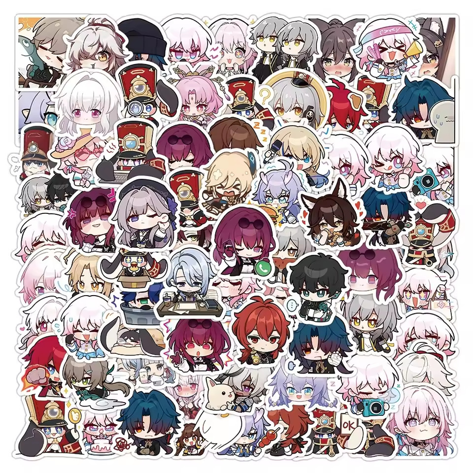 100 stickers of cute cartoon 2D avatars from the game Starfield Railway for decorating laptops and mugs