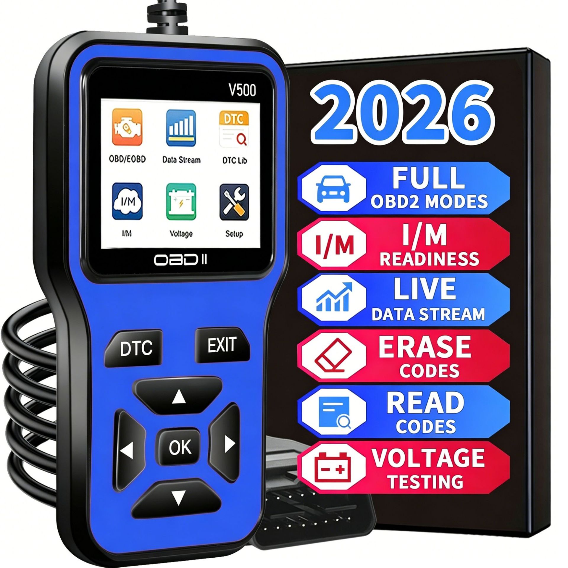 Escáner de Diagnóstico Automotriz V500 OBD2 de ABS para Vehículos de Combustible