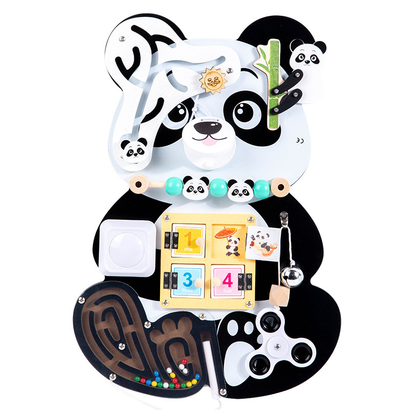 Tablero ocupado accesorios de bricolaje piezas Montessori juguetes de educación temprana Amazon transfronterizo color de madera oso tablero ocupado