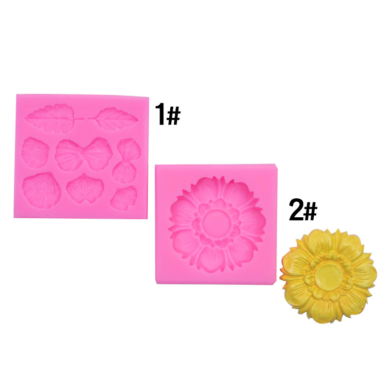 Pastoral fresca pequeña flor crisantemo fondant de silicona molde de chocolate para hornear pastel decoración chocolate borde molde