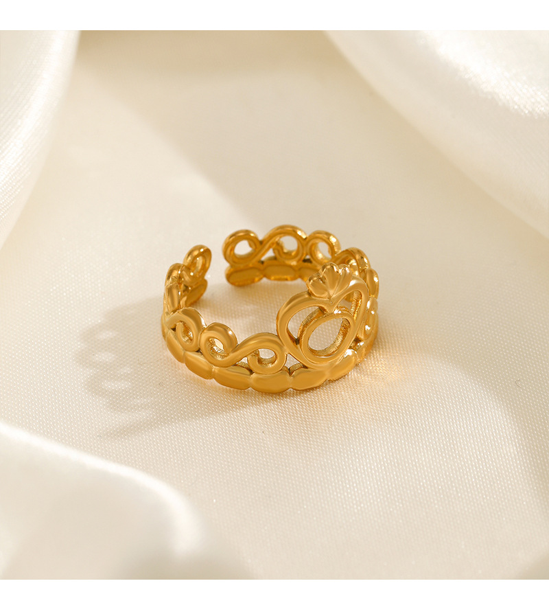 5g Weight Open Rings Classification 1 Piece Quantity Wholesale Jewelry Elegant Lady Simple Style Crown 304 Stainless Steel Plating Open Rings