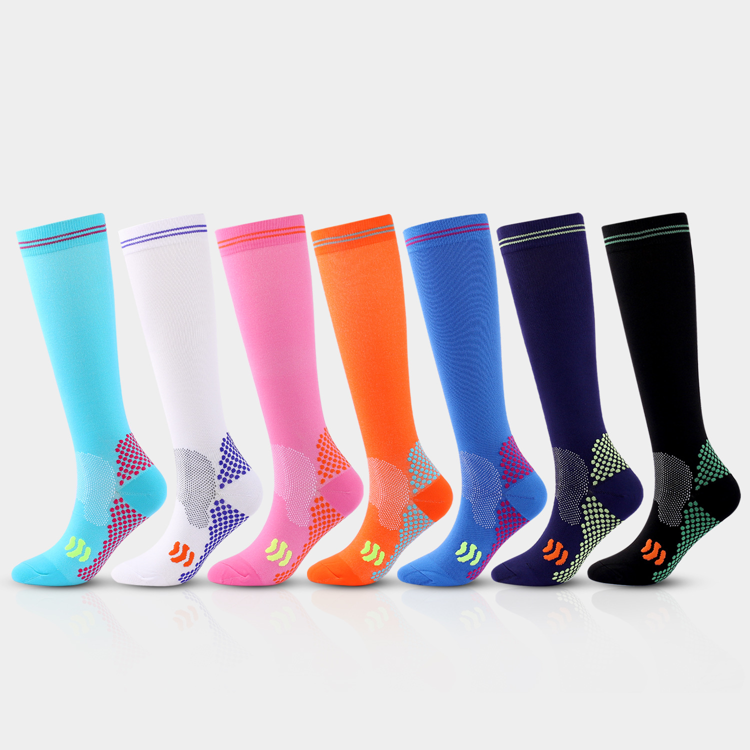 new pattern motion Multicolor Leggings men and women currency Compression stockings outdoors run comfortable Socks Cross border Specifically for