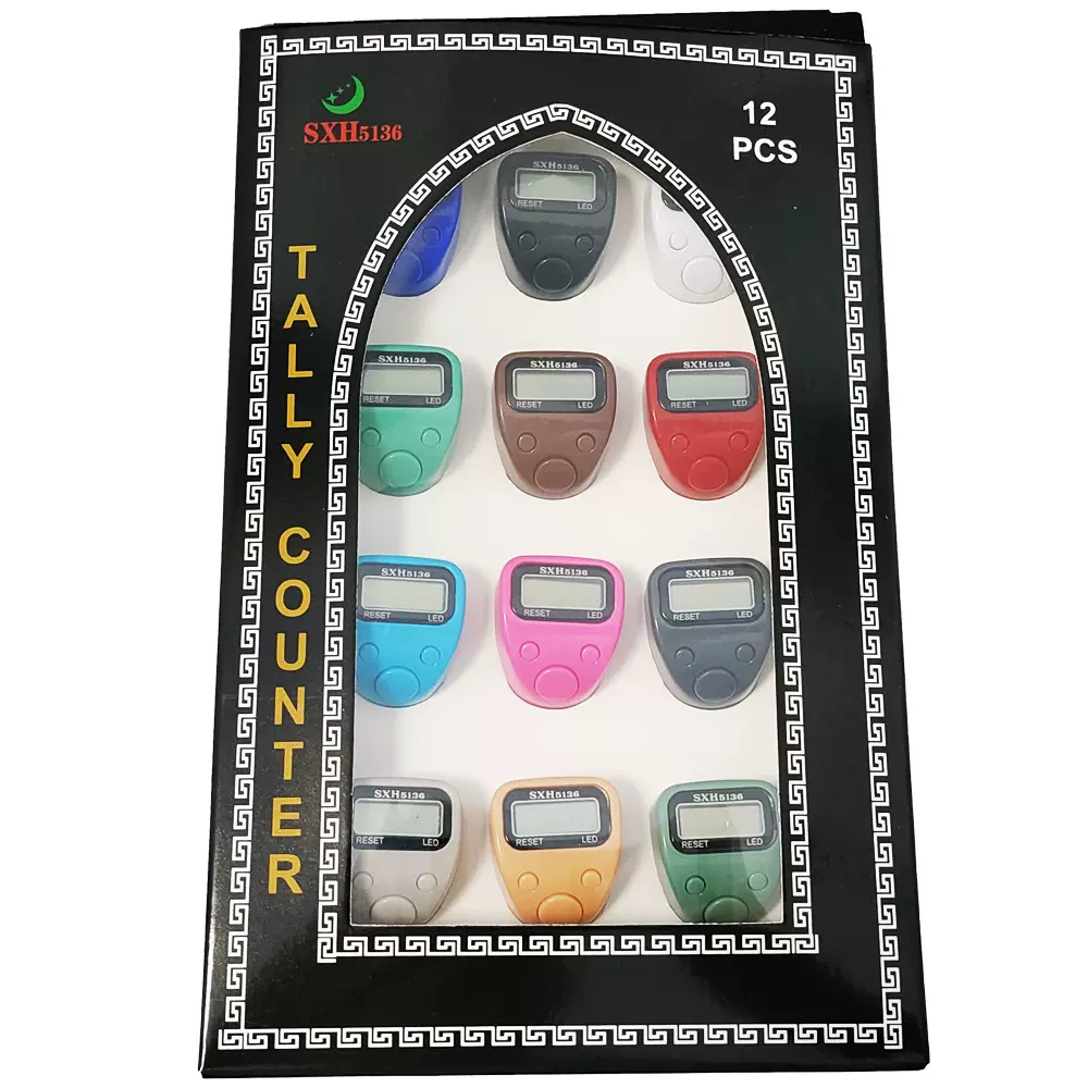 sxh5136牌506带灯戒指计数表手指迷你电子计算器LED纸盒装计数器
